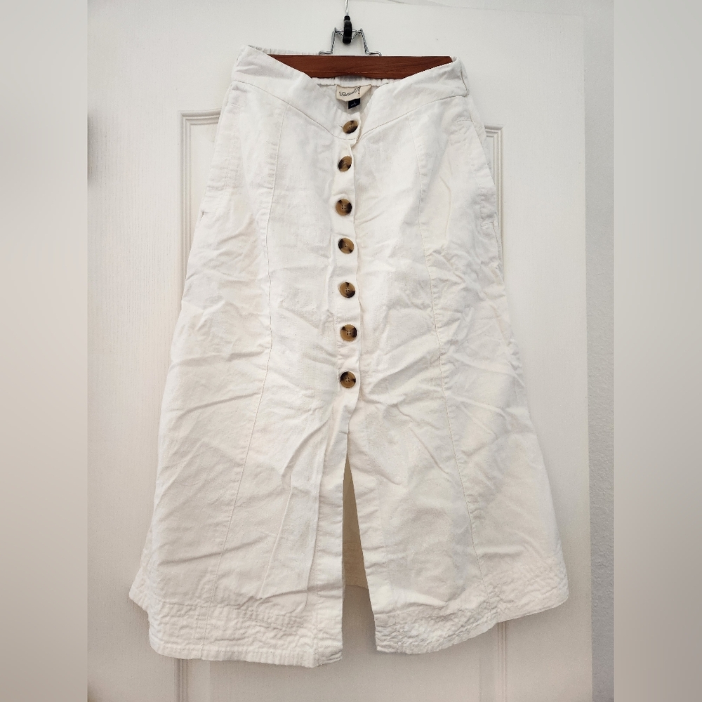 White Button-Down Skirt